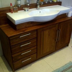 Custom Hard Wood Built-in Cabinets, Bathroom Sink Cabinet